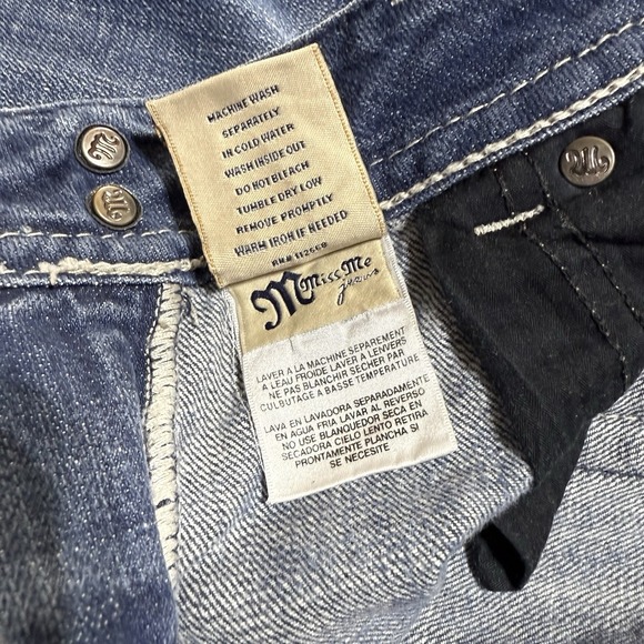 Miss Me Mid Rise Boot Embellished Jeans Women's Angel Wings Sz 30 JP5082-3 Y2K - Picture 9 of 13